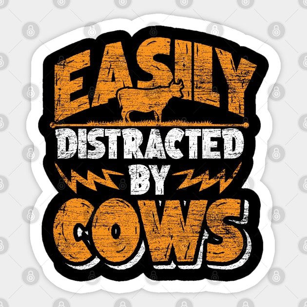 Cow Retro Farm Animal Sticker by ShirtsShirtsndmoreShirts